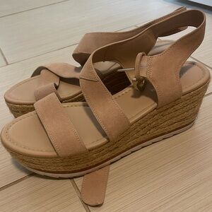 Platform espadrille sandals.